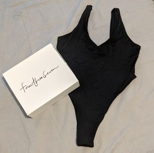 Black high waisted swimsuit